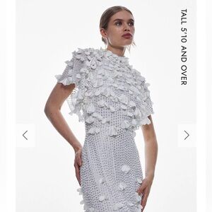 Karen Millen Crystal Applique Angel Sleeve Woven Maxi Dress